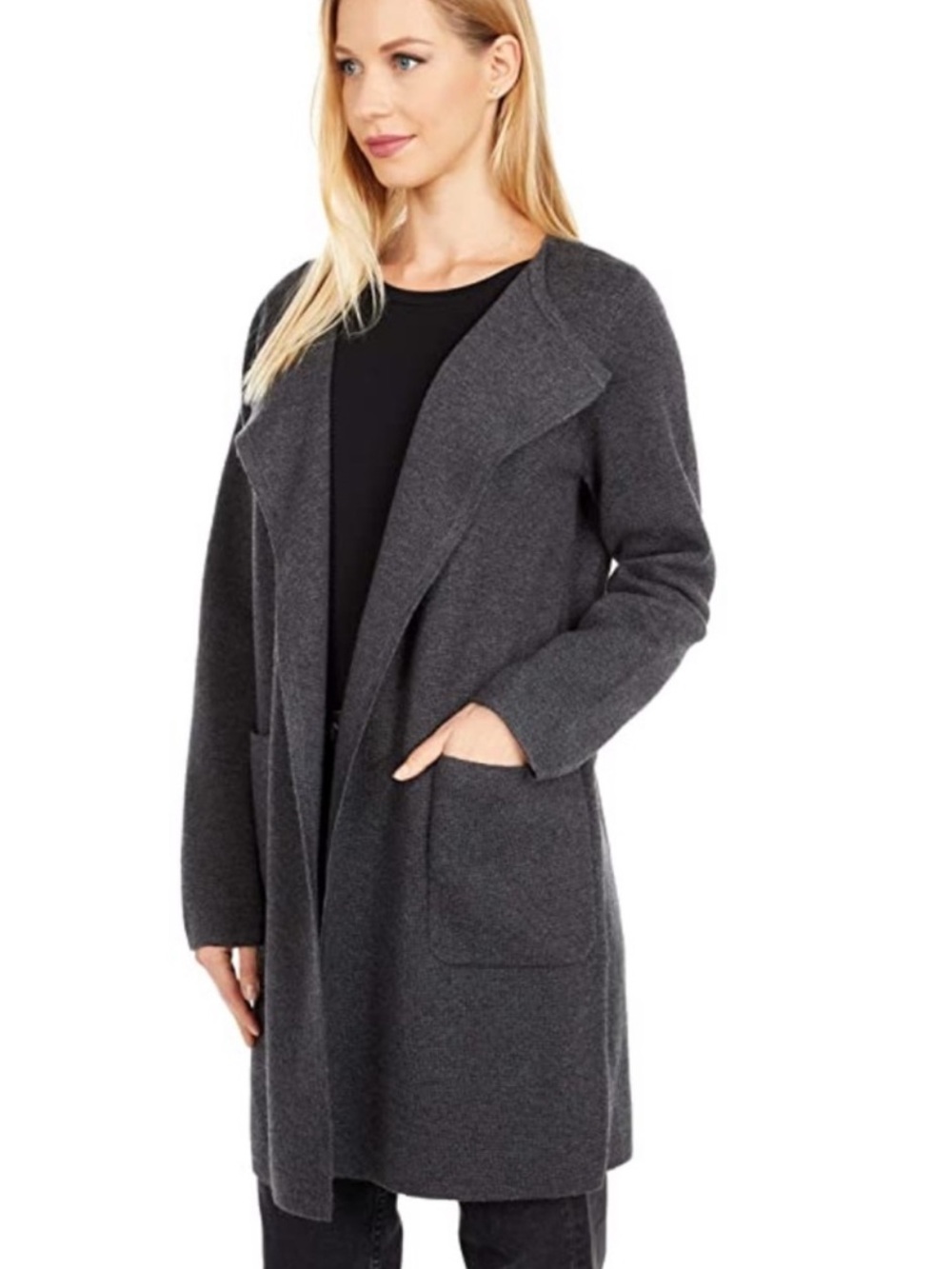J.Crew Juliette Collarless Wool Blend Sweater-Blazer